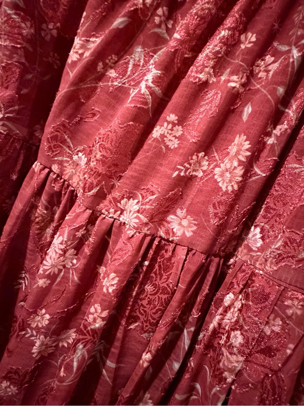 Altar’d State Junie Floral Maxi Dress Burgundy S NWT - Picture 10 of 12